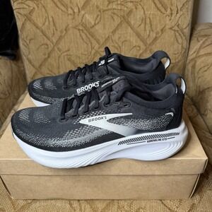 Brooks Adrenaline GTS 25 1104542E090 Athletic Sneaker Men 8.5 2E Black Mesh EUC!